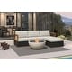 preview thumbnail 23 of 37, PURPLE LEAF GLFSF Outdoor sofas Black sofa with white seat for Yard Porch Deck Patio Conversation Sets 3seats+1 Ottoman/L-shaped