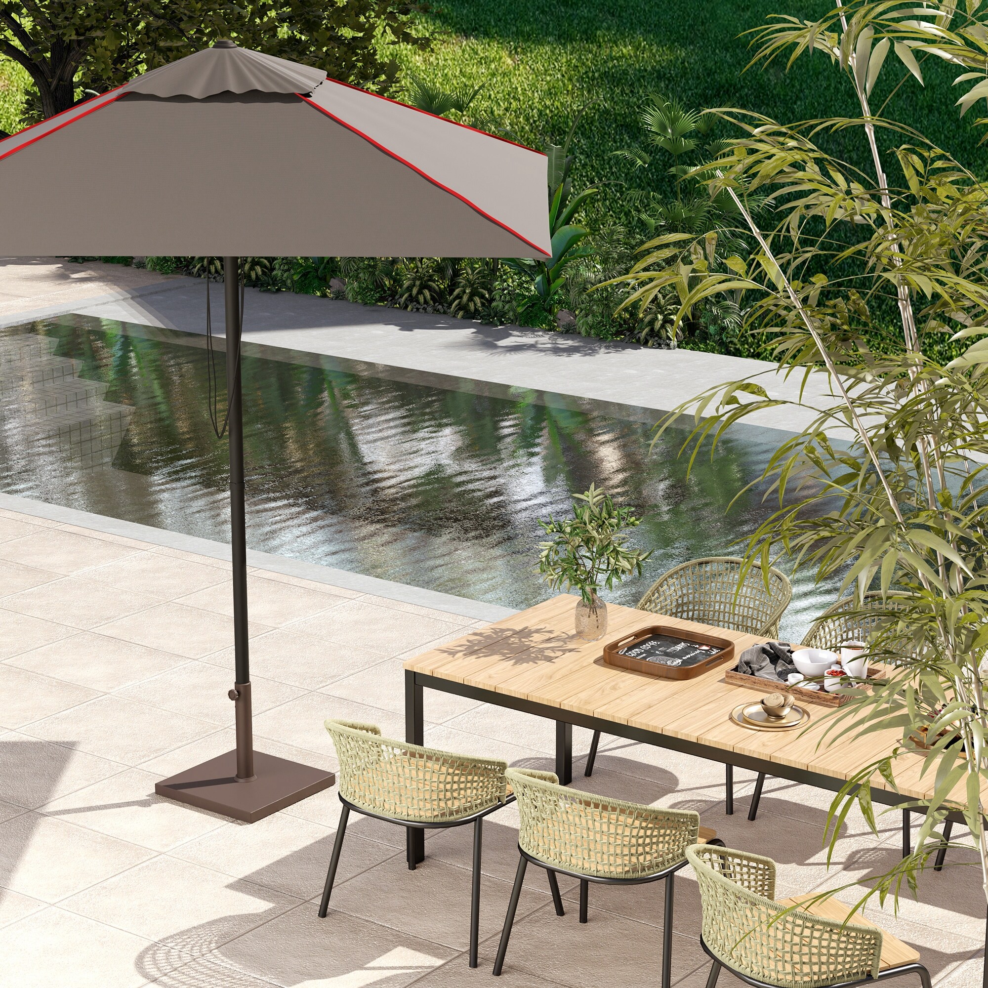 clearence sunbrella patio umbrellas Open Box Sunbrella 11ft Round Umbrella