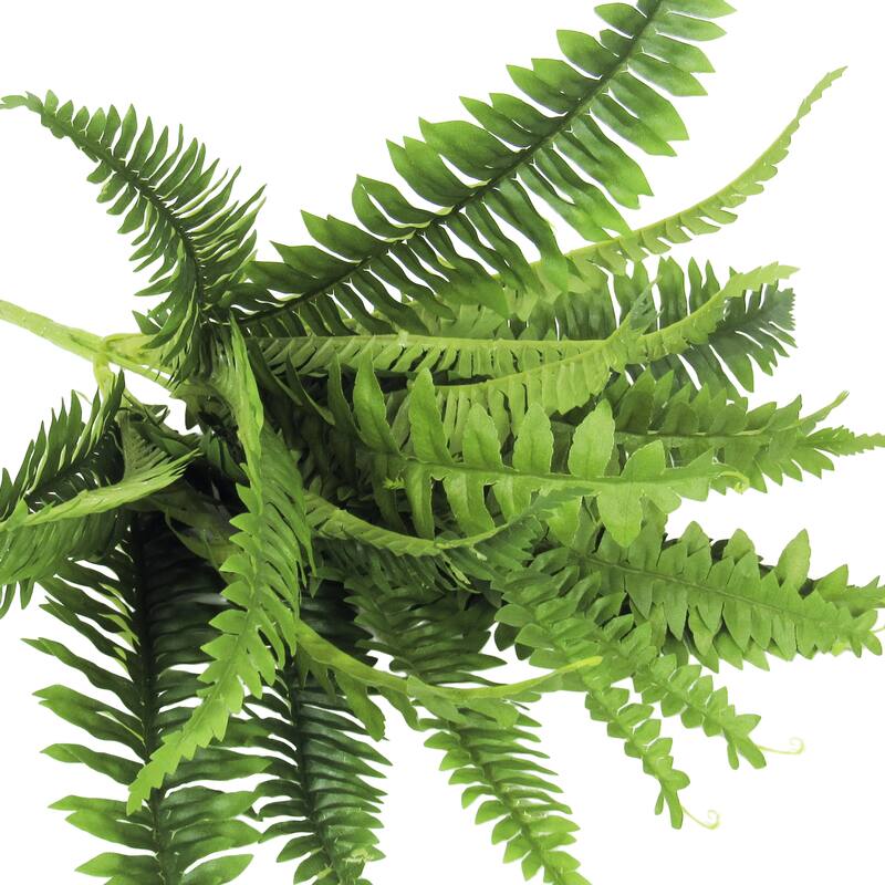 Artificial Boston Fern Leaf Stem Plant Greenery Foliage Bush 14in - 14" L x 22" W x 22" DP