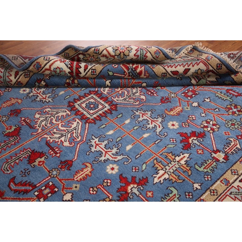 Blue Oushak Oriental Area Rug Wool Carpet - 7'10"x 9'10"
