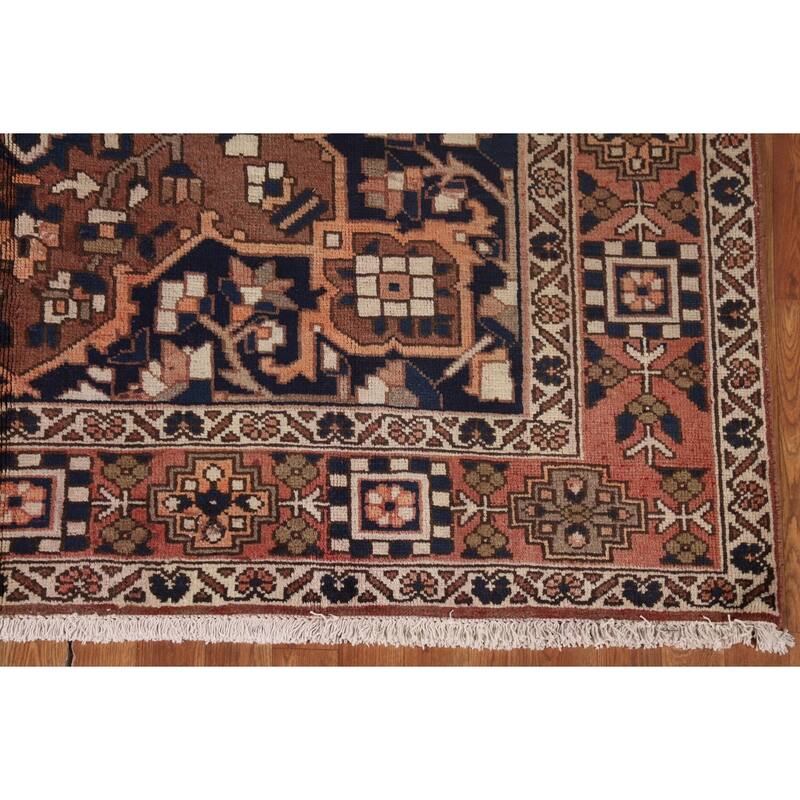 Brown Bakhtiari Persian Vintage Area Rug Hand-Knotted Wool Carpet - 6'6"x 10'1"