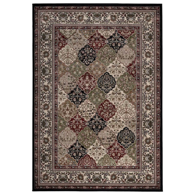 Hollywood Collection Black/Multi Area Rug