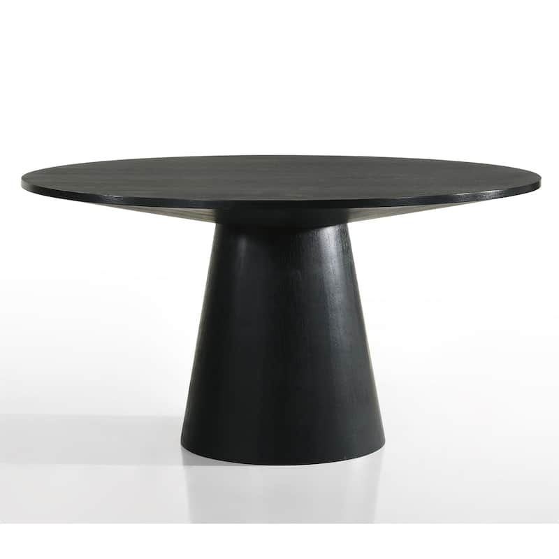 Black 47" Wide Contemporary Round Dining Table