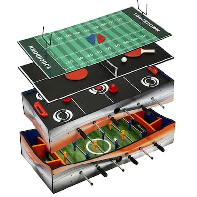 Revolver 40-in 4-1 Tabletop Multi-Game with Foosball, Table Tennis, Glide Hockey, and Finger Football