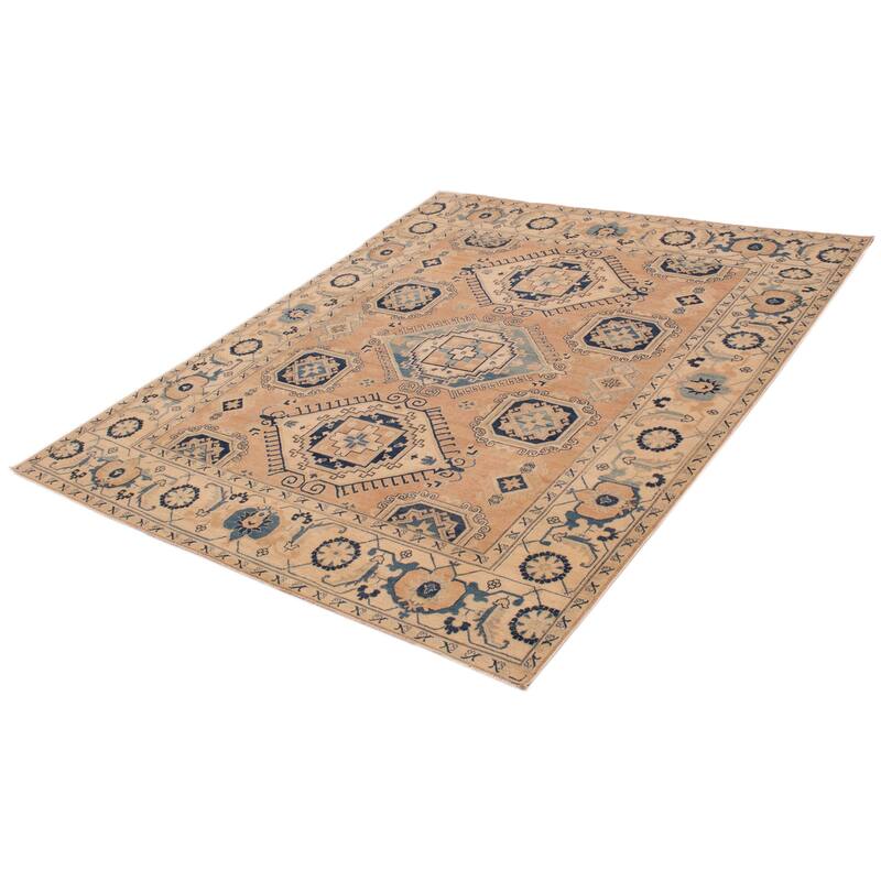 ECARPETGALLERY Hand-knotted Finest Ghazni Tan Wool Rug - 8'0 x 9'8