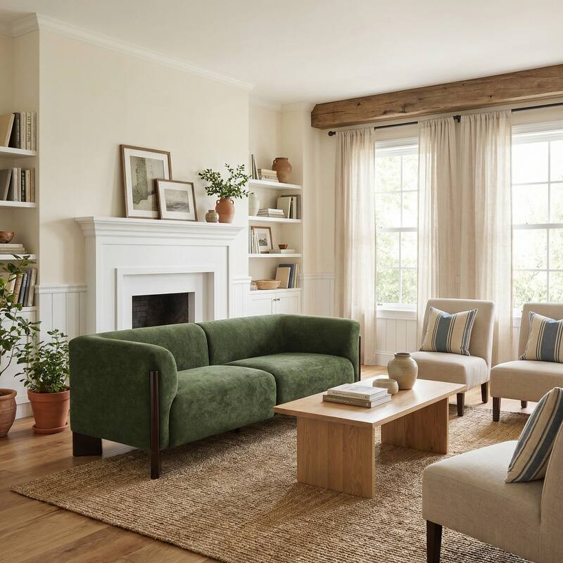 81" Modern Deep Seat Tuxedo Arms Sofa for Living Room