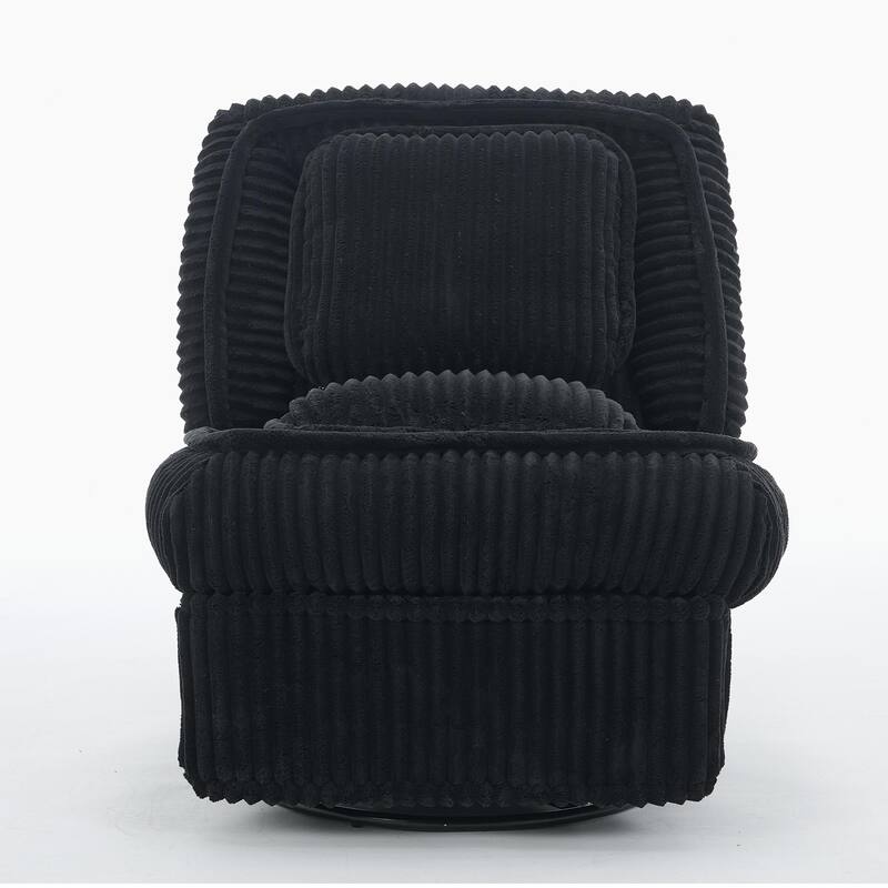 Corduroy 360° Swivel Glider Rocker Recliner with Pillows