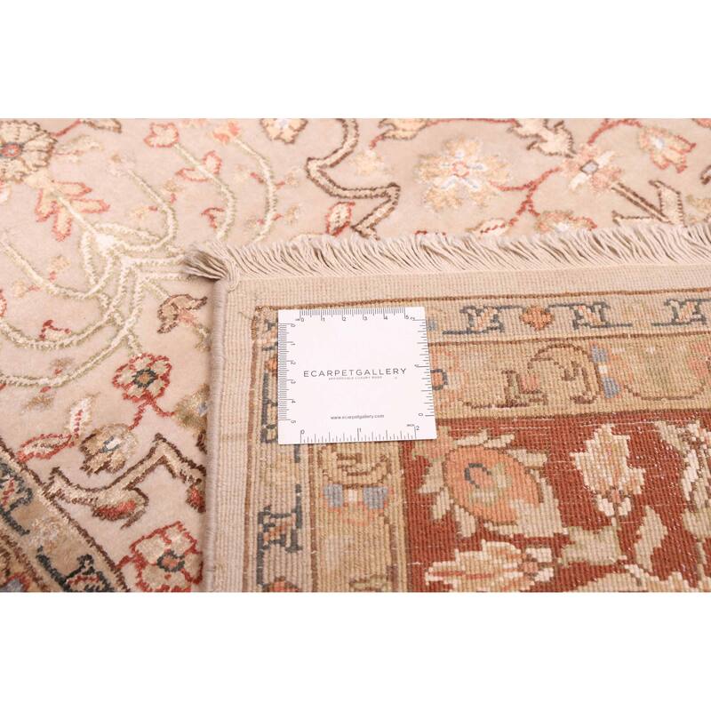 ECARPETGALLERY Hand-knotted Mirzapur Beige Silk, Wool Rug - 5'6 x 8'0