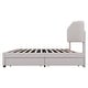 preview thumbnail 10 of 18, Upholstered Bed with 4 Storage Drawers,Wood Slat Support
