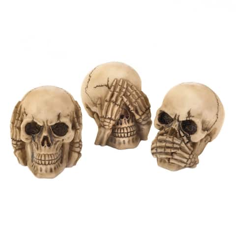 Vintage See Hear Speak Skulls Trio