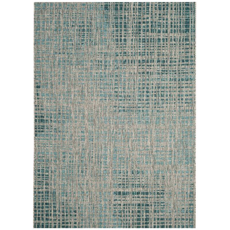 SAFAVIEH Courtyard Mien Indoor/ Outdoor Waterproof Patio Backyard Rug - 8' x 11' - Grey/Blue