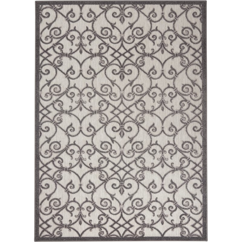 Nourison Alice Indoor/Outdoor Trellis Area Rug - 3'6" x 5'6" - Grey/Charcoal