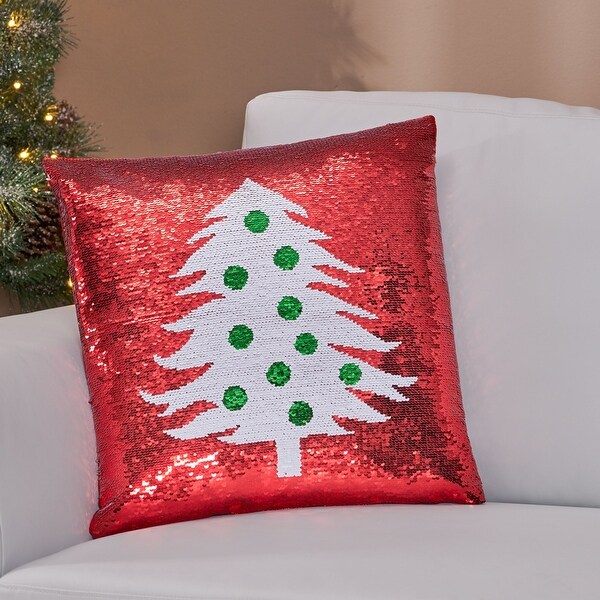 sequin christmas pillow