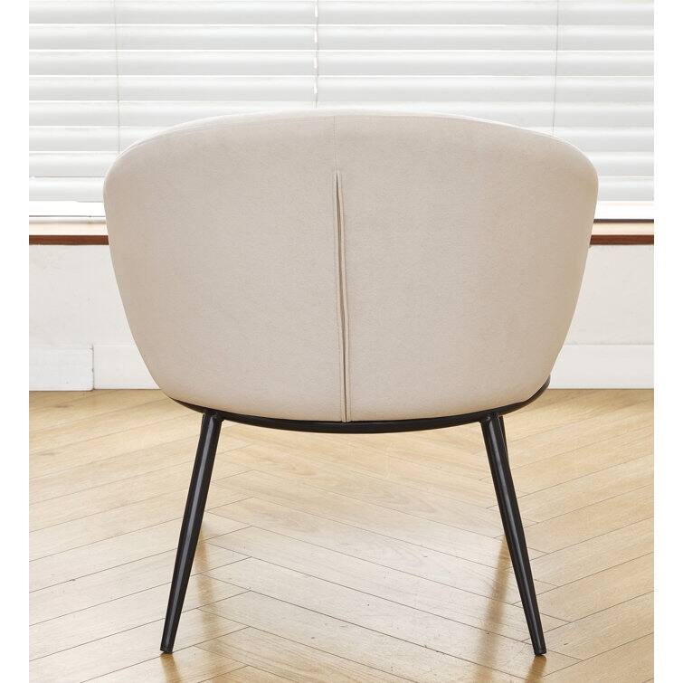 Velvet Accent Chair Solid and Engineered Wood Built on Slender with Black Metal Legs