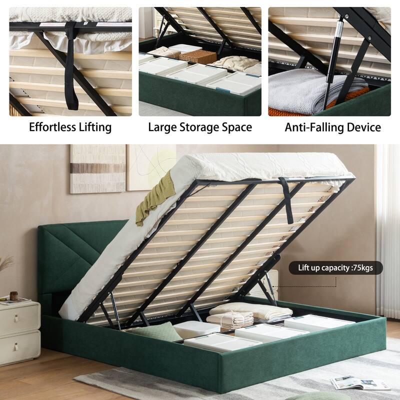 Plywood Frame Full Upholstered Platform Bed