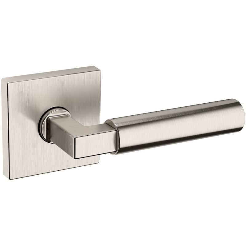 Baldwin L029 Series Passage Door Lever Set with Square Rose from the - Lifetime Satin Nickel