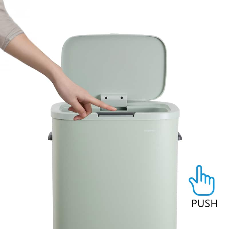 happimess Tammi Kitchen 14.5-Gallon Slim Metal Push Button Trash Can