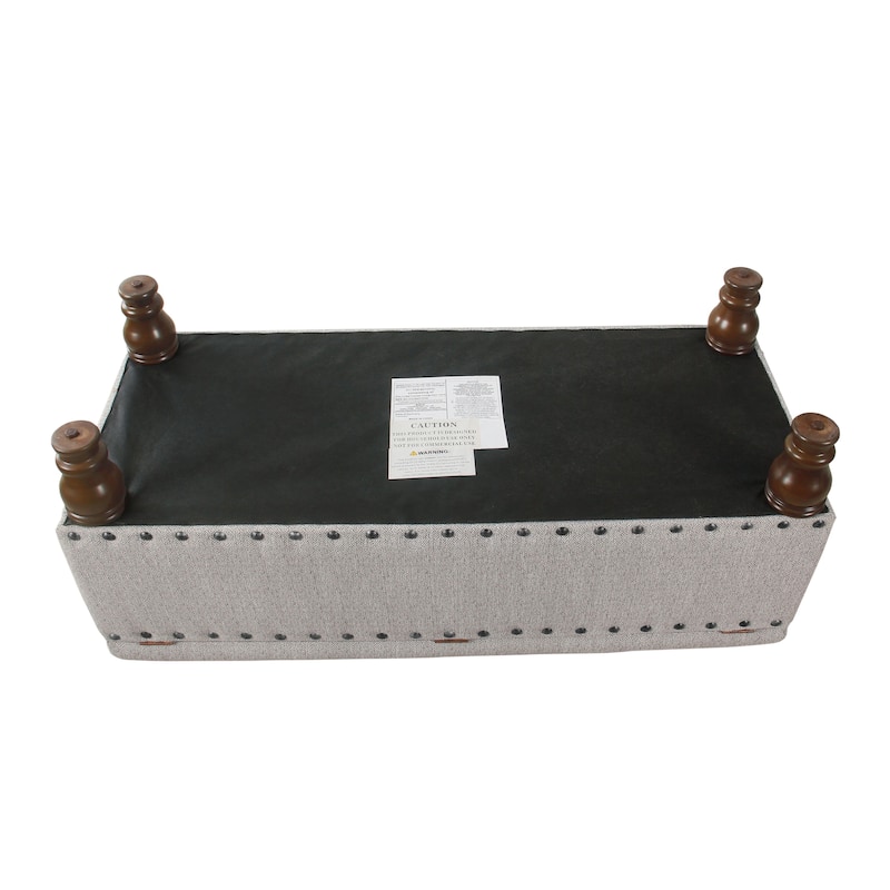 Copper Grove Muscari Upholstered Storage Bench with Nailhead Trim