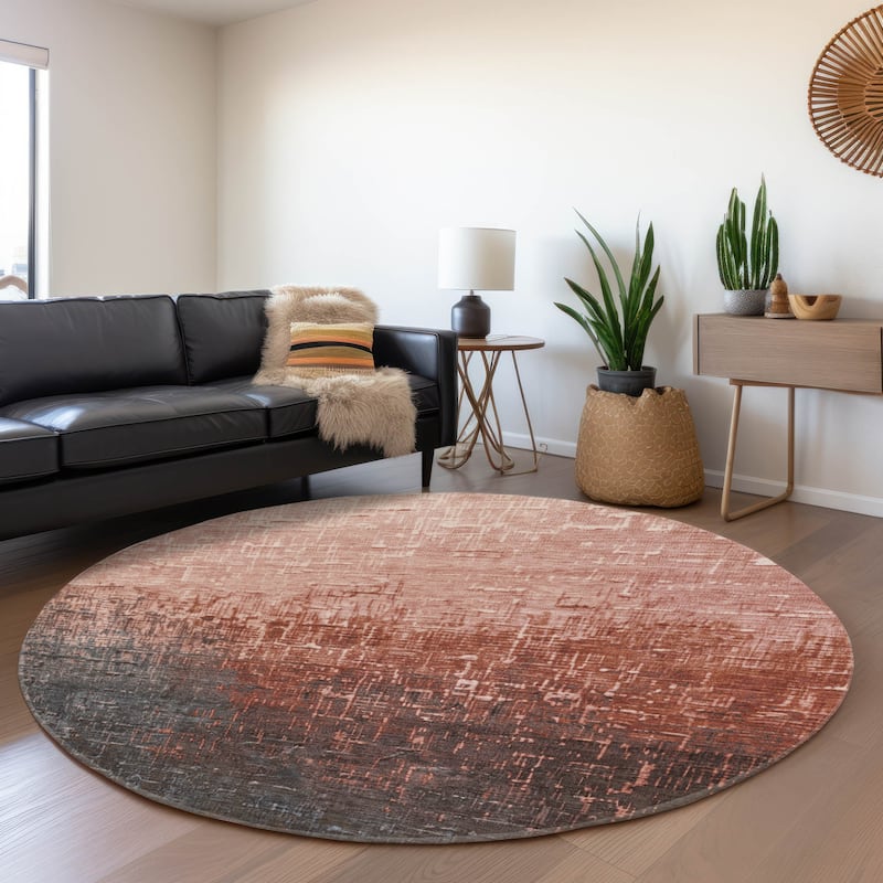 Premium Washable Super Soft Casual Ombre Mayfield Rug - Paprika - 8' x 8'