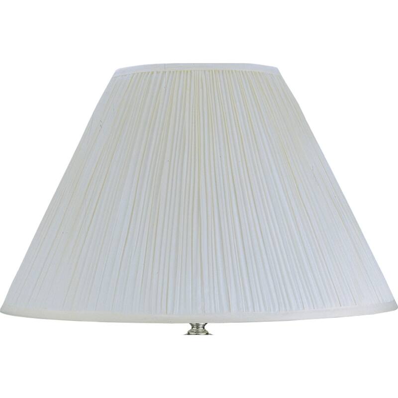 1pc Elegant Crafted Table Lamp Glossy Ivory Base Contrasting Metallic Details Pleated Shade Modern Look Porcelain Rotary Switch