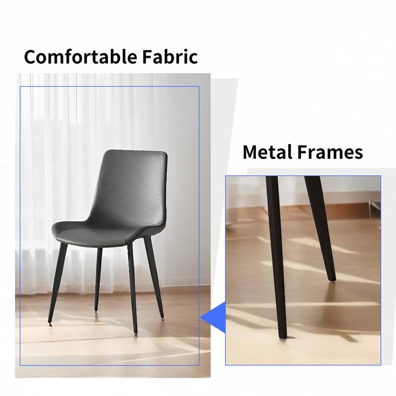 Dining Chairs 4PCS, Upholstered PU Cushion Seat