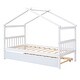 preview thumbnail 4 of 10, Twin Size Wooden House Platform Bed with Twin Size Trundle,Kids Bed Design