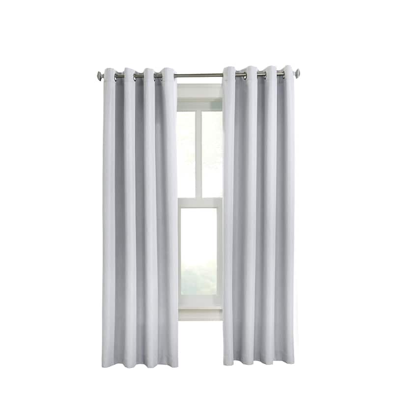 Margaret Richly Textured Woven Grommet Curtain Panel by Habitat - 52" x 95" - White