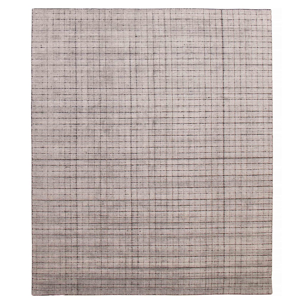 ECARPETGALLERY Hand Loomed Kashkuli Gabbeh Light Grey Silk Rug - 7'11 x 9'1