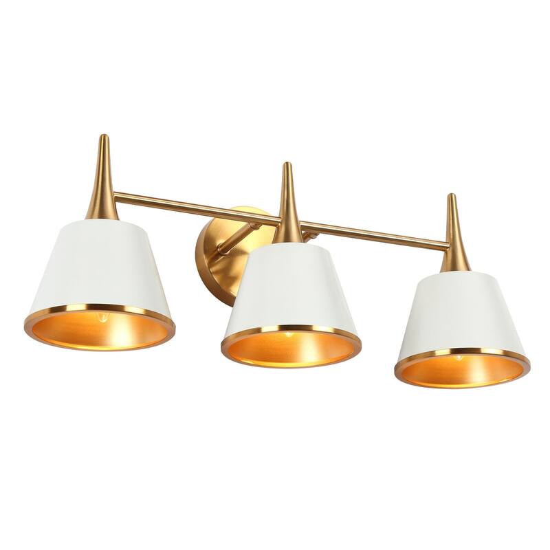 Nisa Modern Gold 3-Light Linear Bathroom Vanity Light Transitional Metal Wall Sconces - L 22.5"* W 7.9"* H 9"