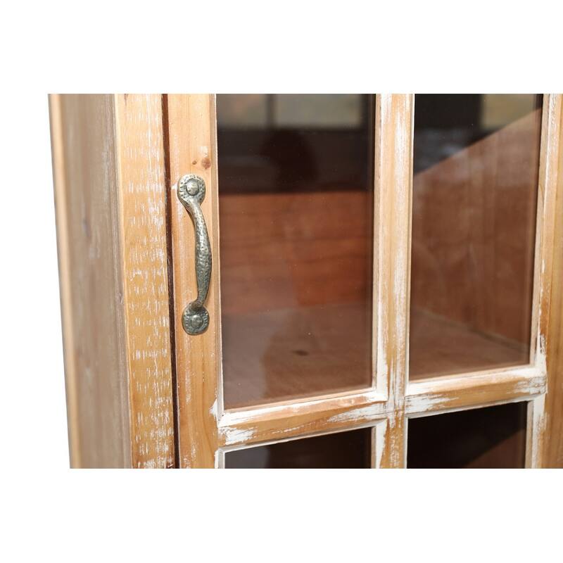 Rustic 54.53"Tall Wooden Accent Cabinet with Decorative Doors and 2 Drawers