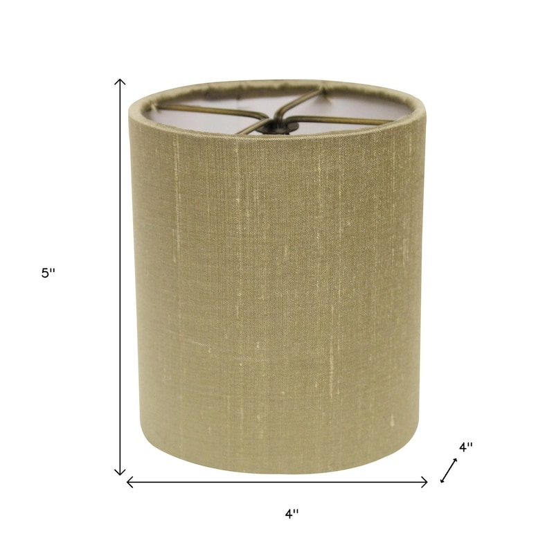 HomeRoots Gold Pongee Silk Drum Lamp Shade - 4"x4"x4"