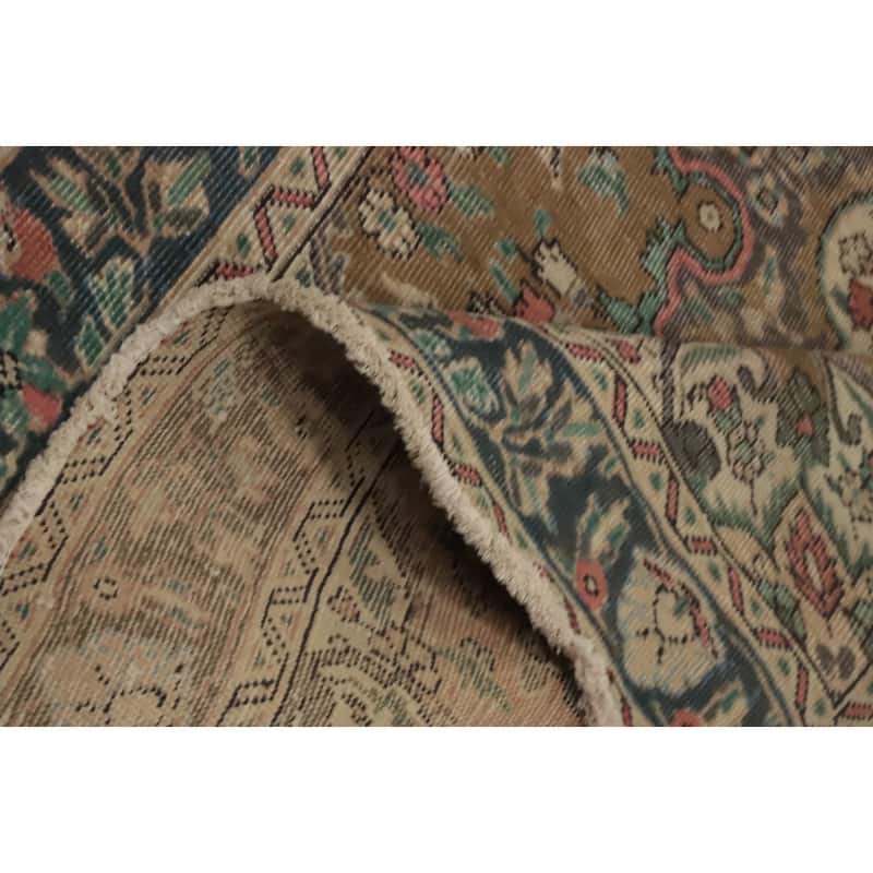 Hand Knotted Oriental 100% Wool Carpet Traditional Floral Brown Tabriz Area Rug - 6' 3'' X 4' 6''