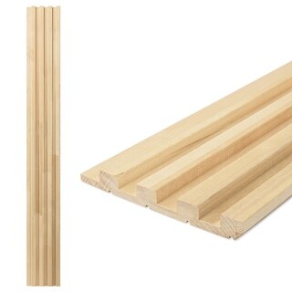 Art3d 96" x 5.7" Birch Wood 3D Wall Panel - Set of 4 for Stylish Wall ...