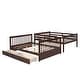 preview thumbnail 37 of 72, Wooden Bunk Bed Frame with Pull Out Storage Drawers, Headboard, Footboard, Ladder, Full-length Guardrail for Kids, Teens
