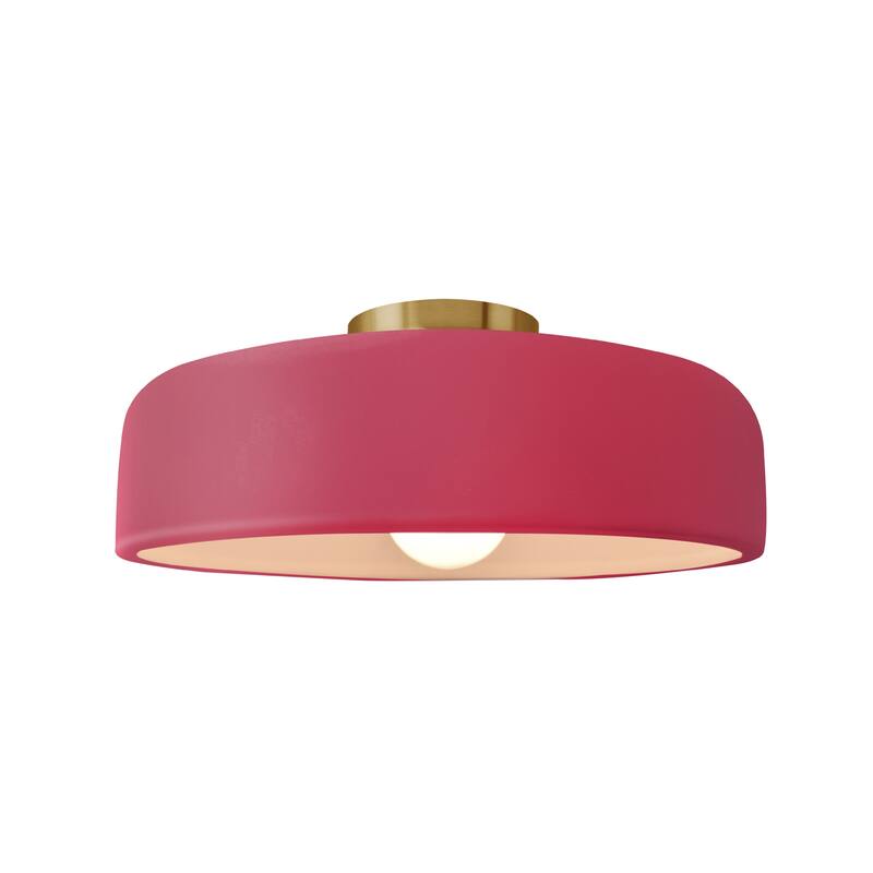 Justice Design Radiance - Medium Spire Semi-Flush Light - Brushed Brass/Cerise