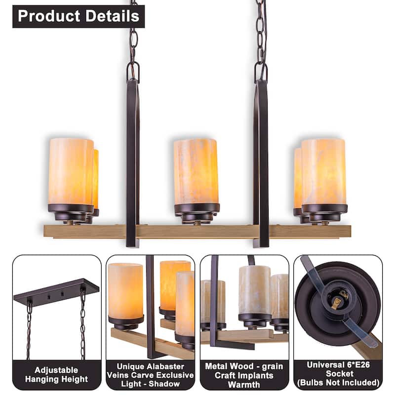 Retro Industrial Iron Pendant with Alabaster Candle Shade