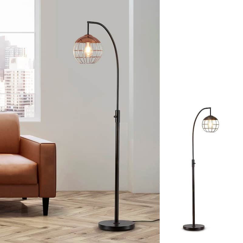 Metro-S Metal Wire Shade LED Dimmable Floor Lamp with Vintage LED Bulb