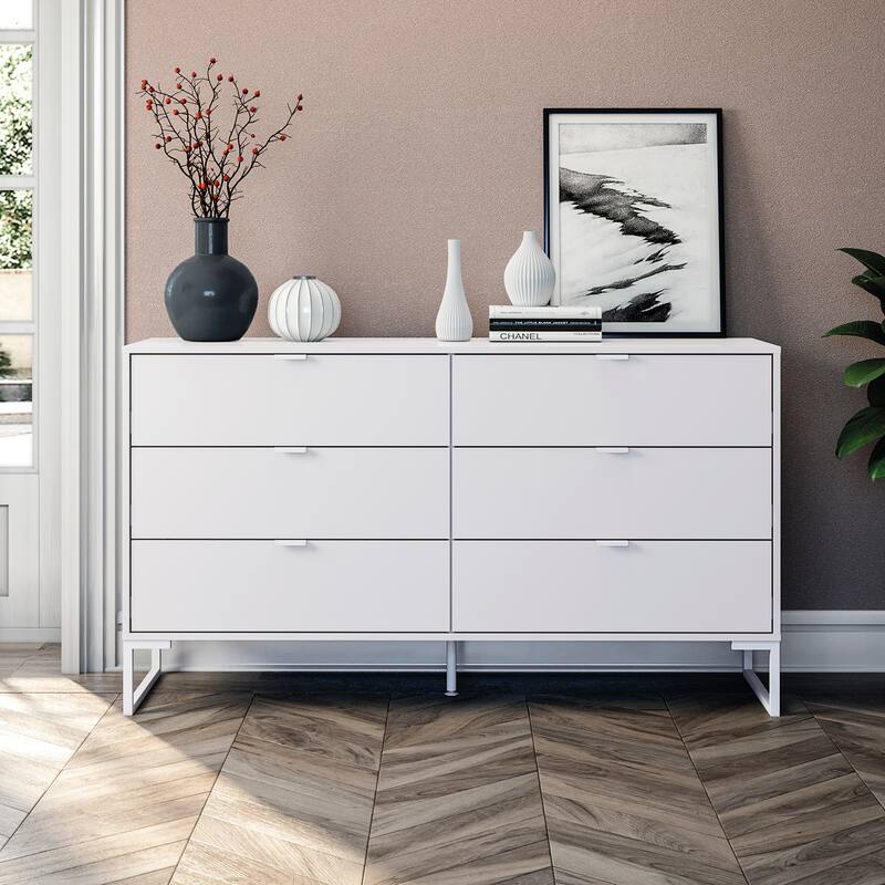 Kappesberg New Collins 2-Piece Bedroom Set, 6-Drawer Dresser & One (1) 2-Drawer Nightstand