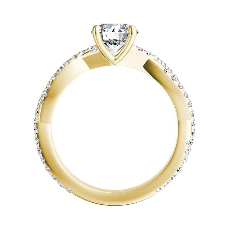 Auriya 1 1/2ct Twisted Moissanite and 1/2ctw Diamond Engagement Ring 14K Gold