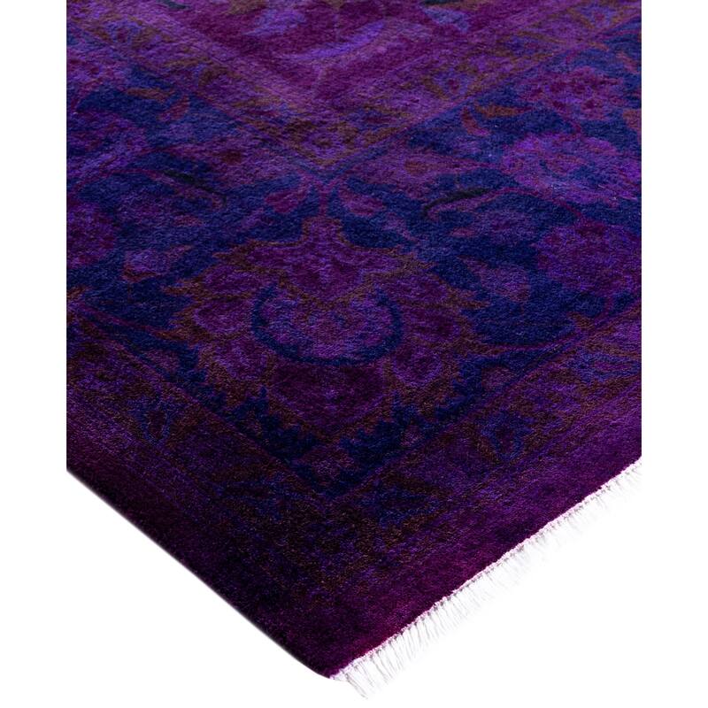 Overdyed One-of-a-Kind Hand-Knotted Area Rug - Purple - 9' 2" x 12' 5"