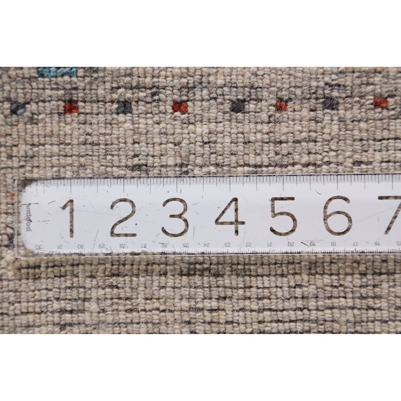 Hand Knotted Oriental 100% Wool Carpet Tribal Animal Pictorial Beige & Ivories Gabbeh Area Rug - 7' 9'' X 5' 0''