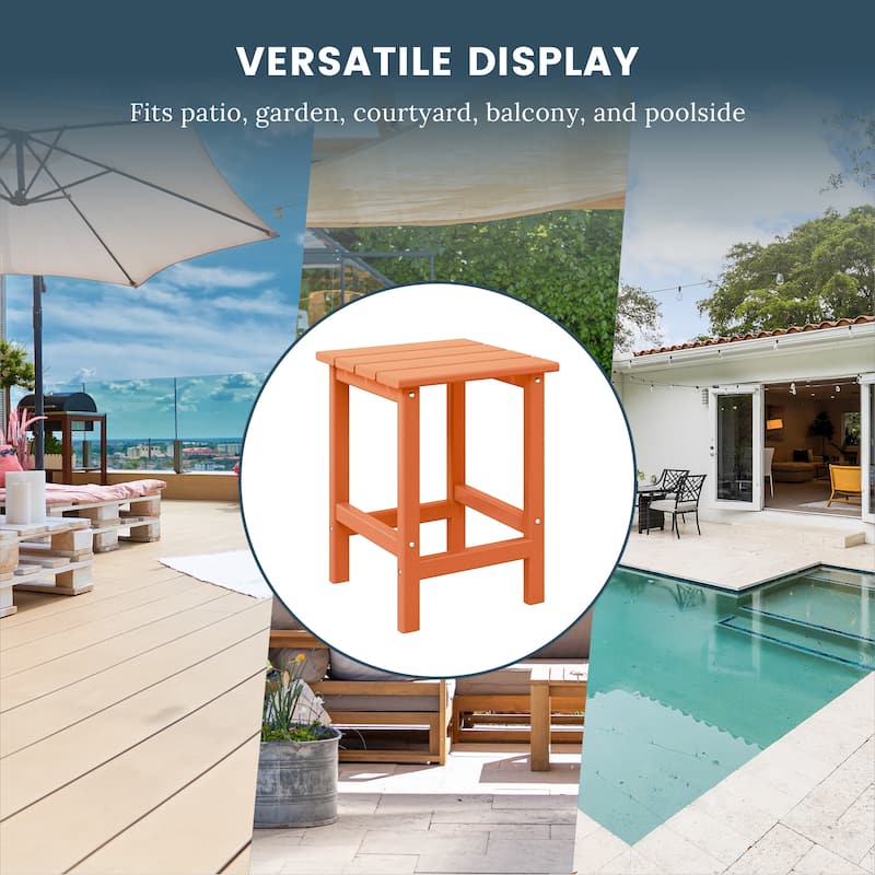 Polytrends Laguna Hdpe All Weather Outdoor Patio Square Side Table