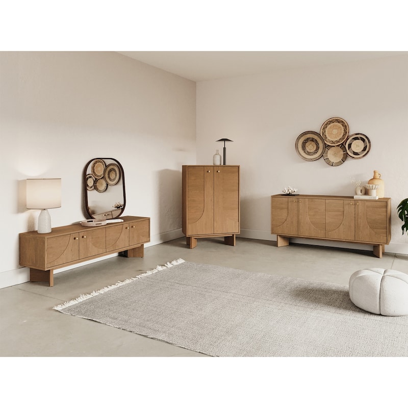 Studio London Zahra 2 Door USA Oak Wooden Accent Cabinet Storage