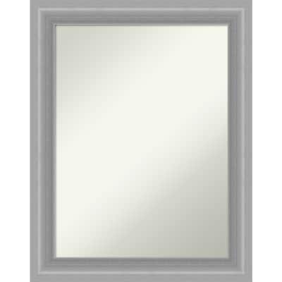 Non-Beveled Bathroom Wall Mirror - Peak Polished Nickel Narrow Frame