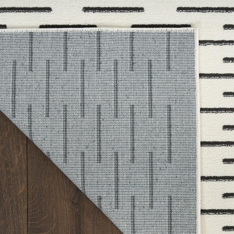 Nourison Nordic Indoor only Cream / Ivory Abstract Area Rug