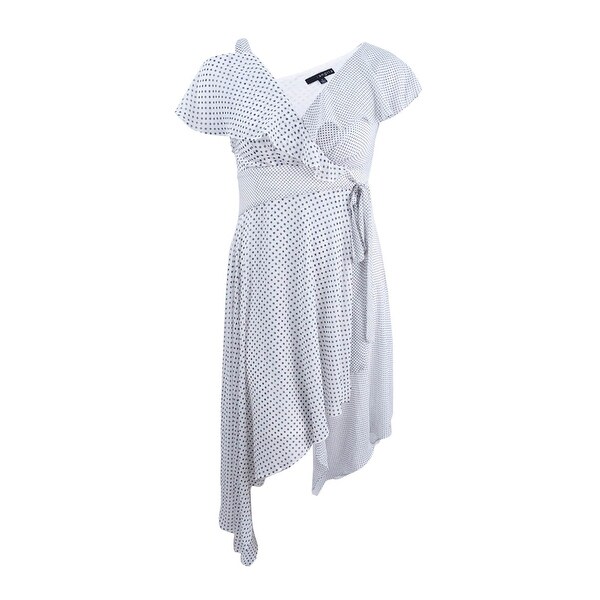 navy dress white polka dots