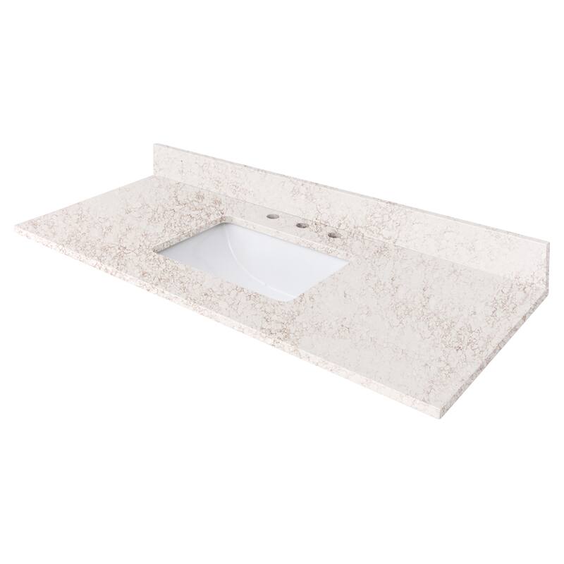 Avanity Quartz Vanity Top with Rectangular Undermount Sinks