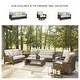 preview thumbnail 5 of 10, Paradise Trail Outdoor Sofa with Cushion - Handwoven Resin Wicker Frame - Medium Brown