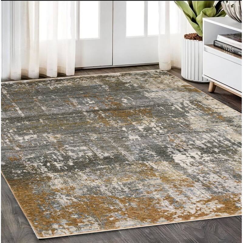 HomeRootsAbstract Modern Rectangle Area Rug - 92.52' X '62.99' X '0.24