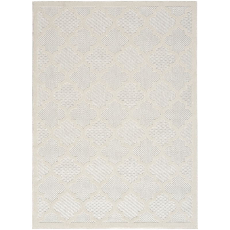 Nourison Easy Care Indoor/Outdoor Moroccan Trellis Area Rug - 2' x 4' - Ivory/White